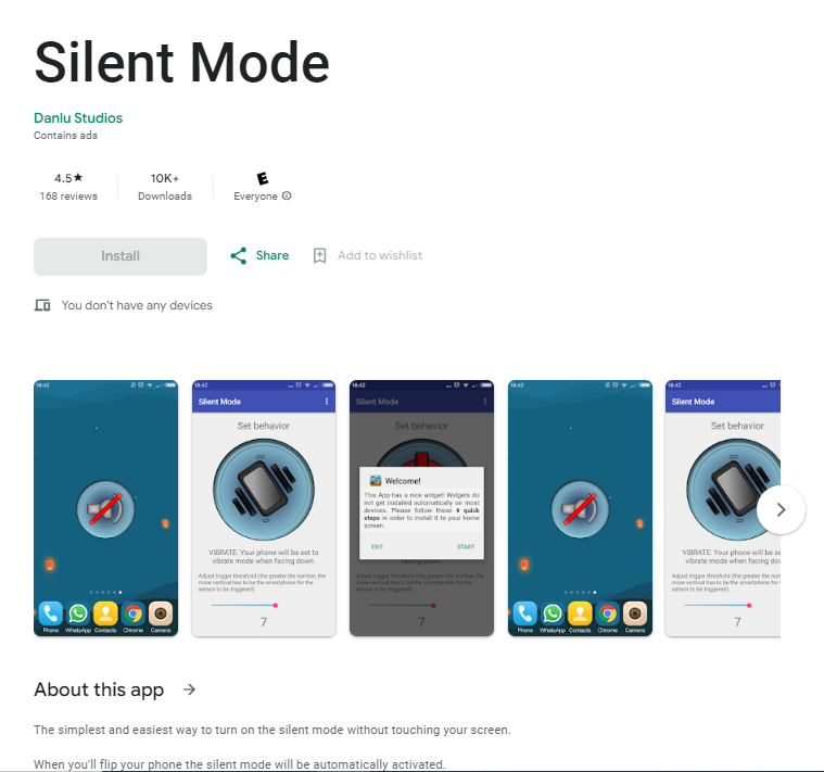 Quiet Mode App